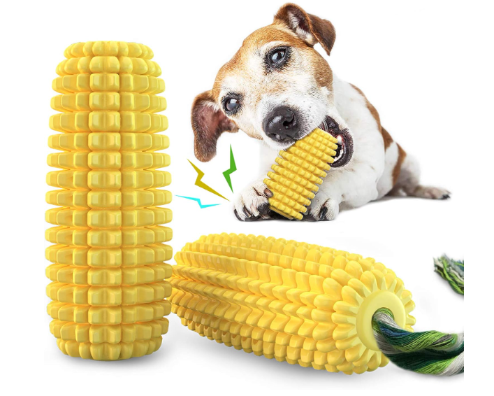 Dog Chew Toys for Aggressive Chewers, Indestructible Tough Durable Squeaky Interactive Dog Toys, Puppy Teeth Chew Corn Stick Toy for Small Medium Large Breed