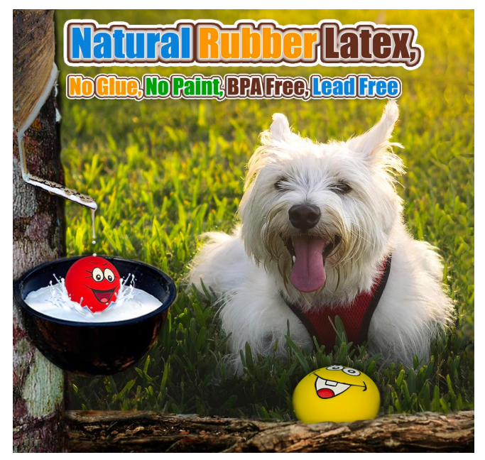 Squeaky Dog Toy for Small Dogs Latex Soft Puppy Toys Small Dog Toys Balls, Smile Face Flat Squeaky Dog Balls for Mini, Small Breeds
