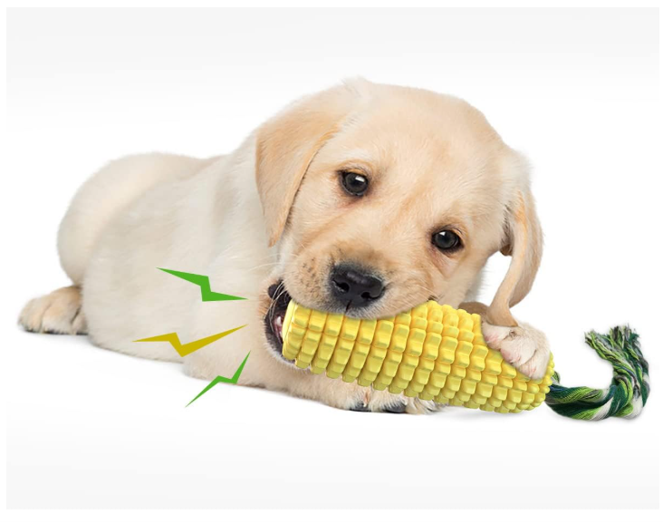 Dog Chew Toys for Aggressive Chewers, Indestructible Tough Durable Squeaky Interactive Dog Toys, Puppy Teeth Chew Corn Stick Toy for Small Medium Large Breed