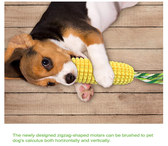 Dog Chew Toys for Aggressive Chewers, Indestructible Tough Durable Squeaky Interactive Dog Toys, Puppy Teeth Chew Corn Stick Toy for Small Medium Large Breed